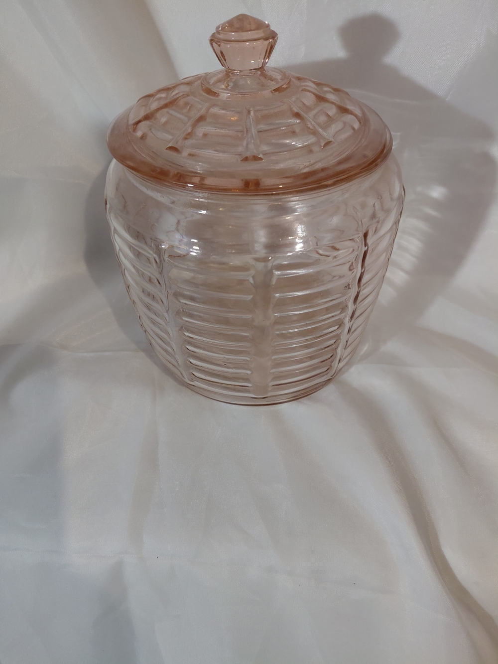 Anchor Hocking Pink Glass Cookie Jar with Lid